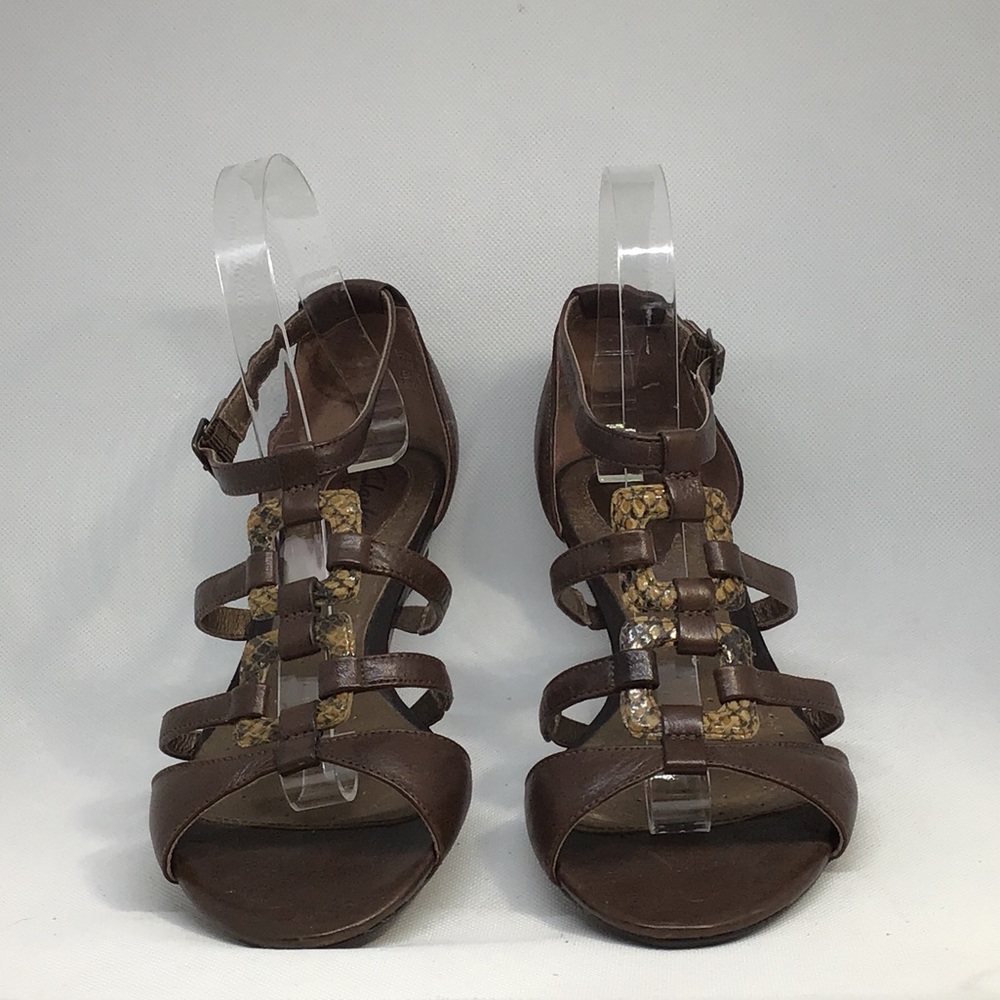 Clarks Artisan Wedge sandals snake print detail